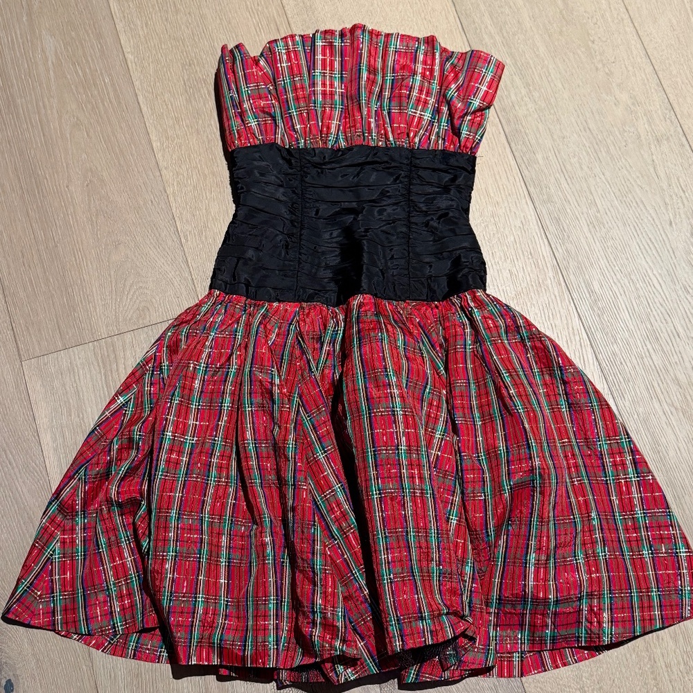 Adorable Taffeta Plaid Dress